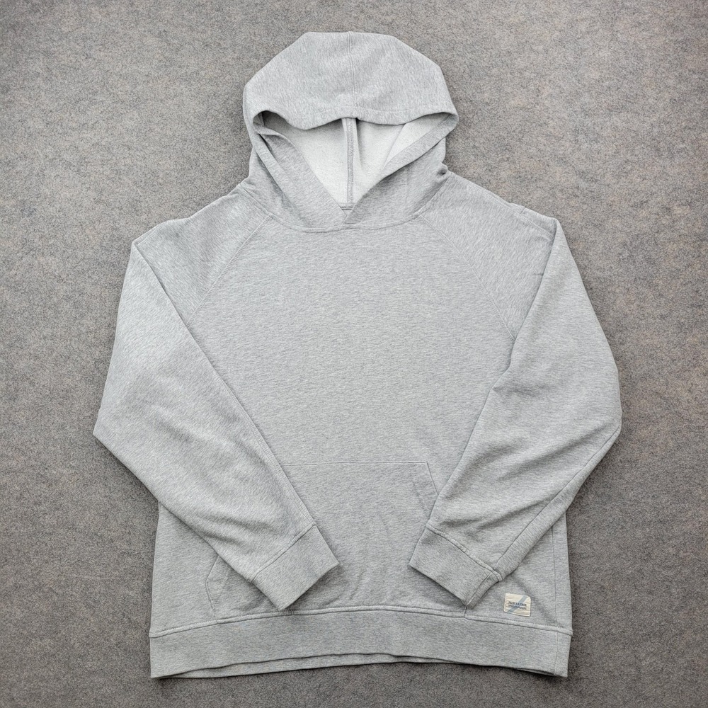Fair Harbor Hoodie Mens Medium Gray Organic Cotton Pullover Sweatshirt Logo